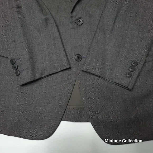 VINTAGE BURBERRYS TAILORED IN JAPAN 100% WOOL GRAY COAT 94-84165AB4 JP / 40T US